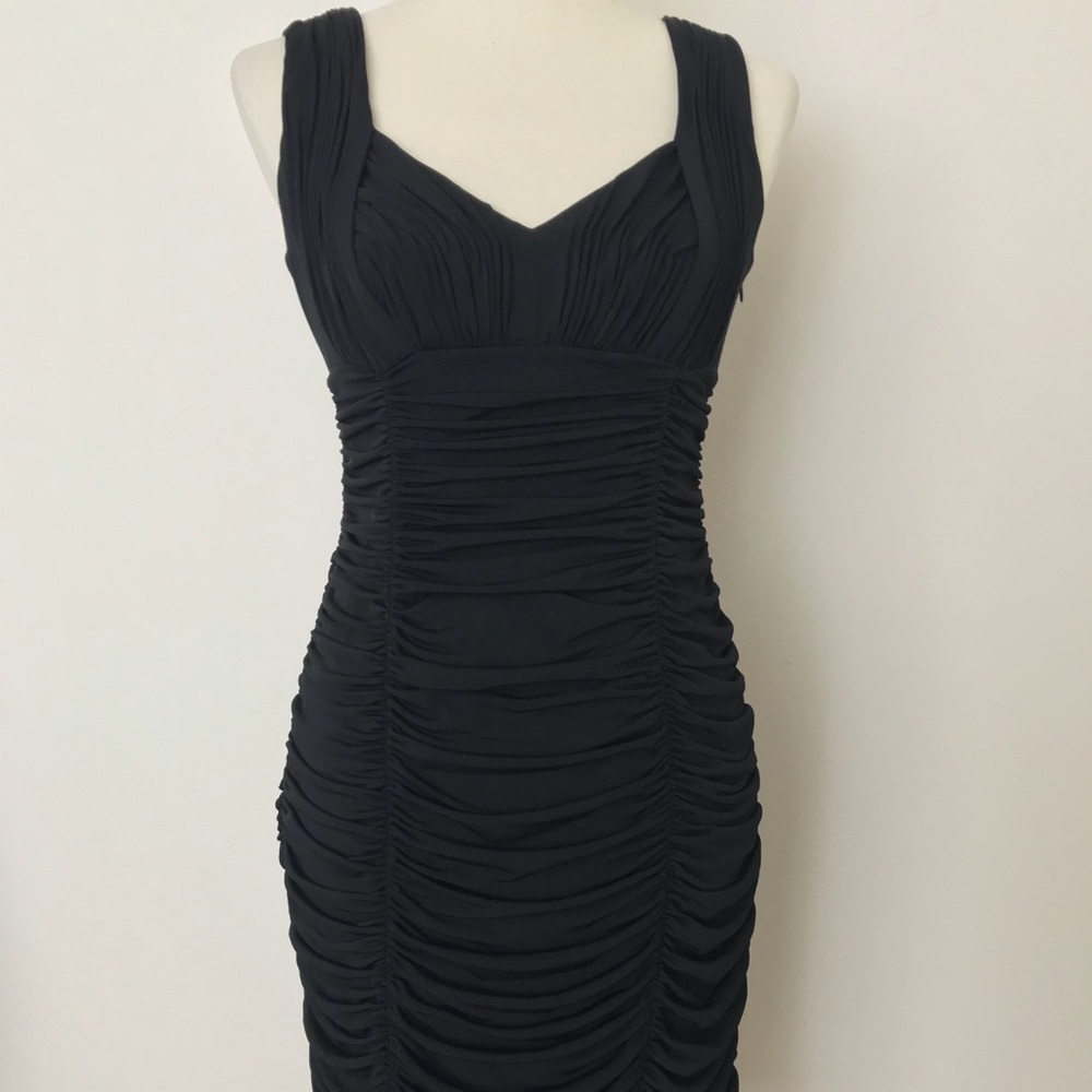 Calvin Klein ruched Black dress - Picture 2 of 8
